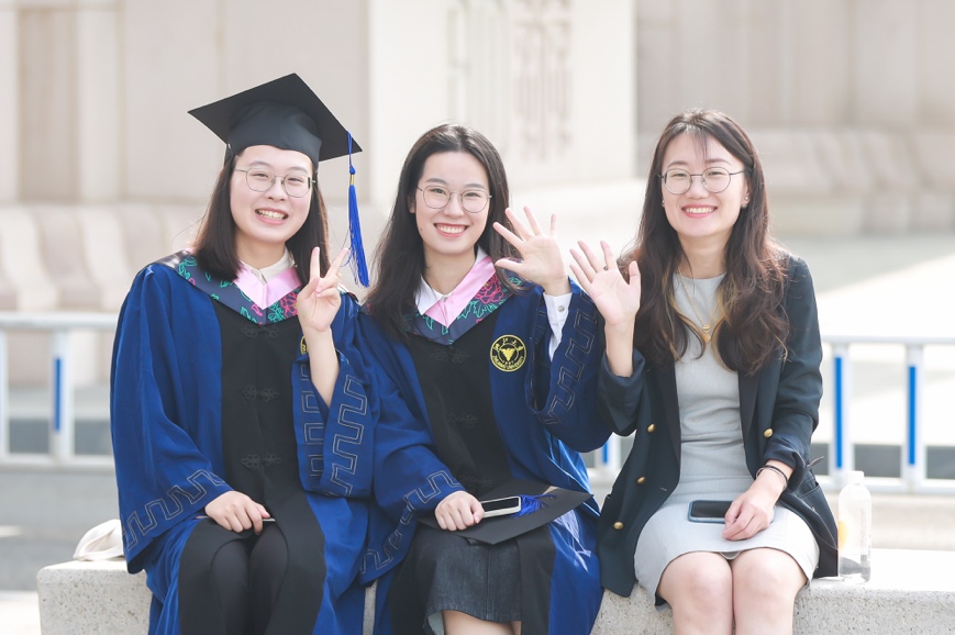 Group photo with the first cohort of Master of Finance graduates in 2022