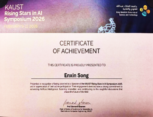 Figure 1: Student Song Enxin awarded KAUST AI Rising Star